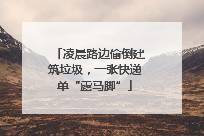 凌晨路边偷倒建筑垃圾，一张快递单“露马脚”